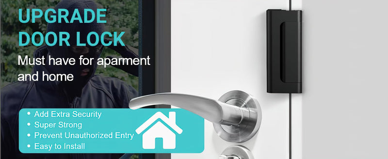 Home Security Door Lock, 3 Pack Childproof Door Reinforcement Lock,Upgrade Flip High Night Lock to Defend Your Home Kids (6, Black)