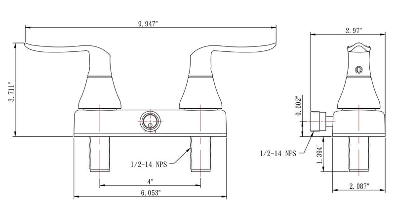 Dura Faucet DF-SA100LH-MB RV Shower Faucet Valve Diverter with Winged Levers (Matte Black) Matte Black
