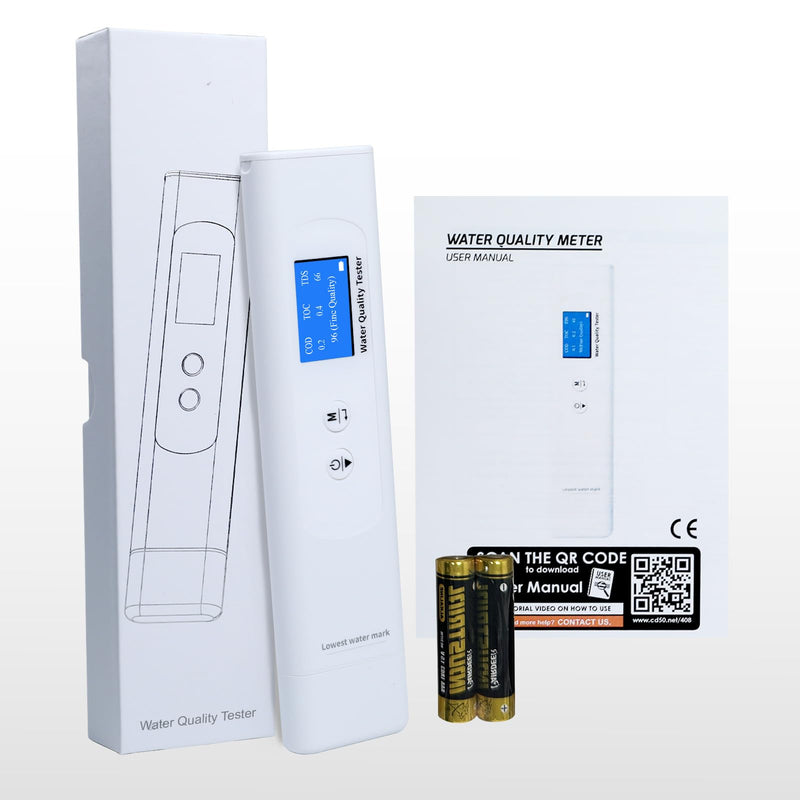 TDS Meter, 6 in 1Digital Water Tester,COD/TOC/TDS/UV275/EC/Temp Water Quality Tester for Drinking Water, Well, Tap, Purified etc.