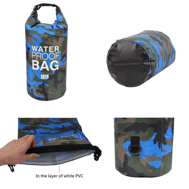 Waterproof Dry Bag 2L/5L/10L/15L/20L/30L, Roll Top Sack Keeps Gear Dry for Kayaking, Rafting, Boating, Swimming, Camping, Hiking, Beach, Fishing with Free Waterproof Phone Case (Dark Blue, 15L)