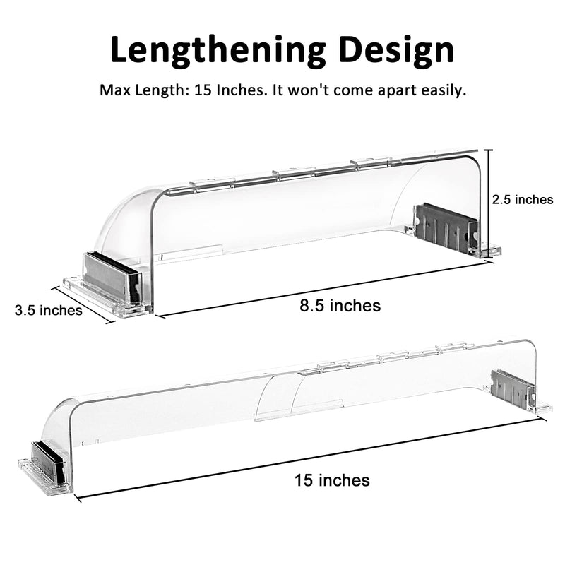 2 Pack Air & Heat Deflector for Vents, Sidewalls and Ceiling Registers, Adjustable from 8.5" to 15" Transparent,2 pack