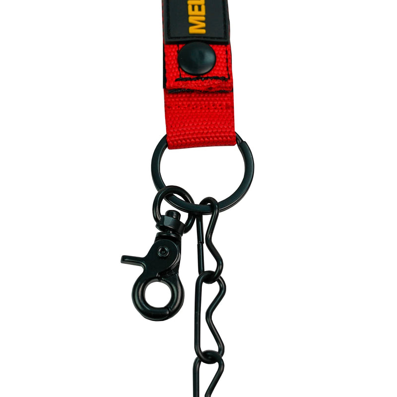 MELOTOUGH 2 PCS Tape Thong for Tool Belt Waist Electricians Tape Strap Holder Chain with Keyring and trigger snap hook Red Color