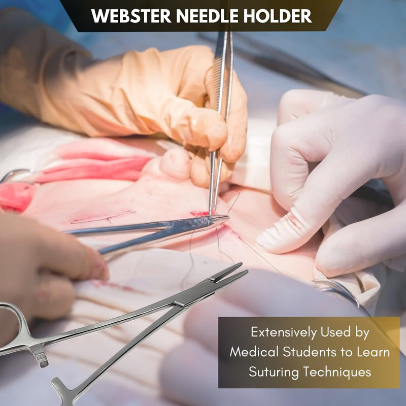 Webster Needle Holder Suture Driver with Smooth Jaws 5" Forceps Made of Premium Grade Stainless Steel Comes in Locking Handle