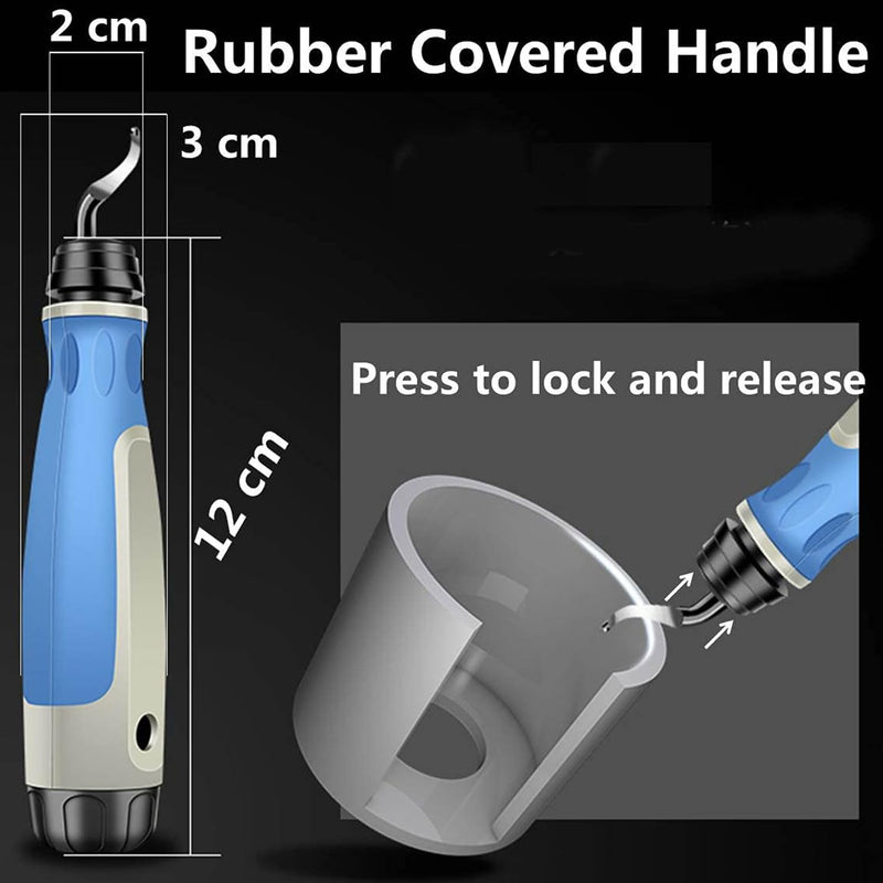 Deburring Tool with 2 Handles and 20 Pcs High Speed Steel Blades, Burr Remover Hand Tool for Resin, Plastics, Copper Pipes, PVC, and 3D Printing Works, Edge Burr Removing Tool