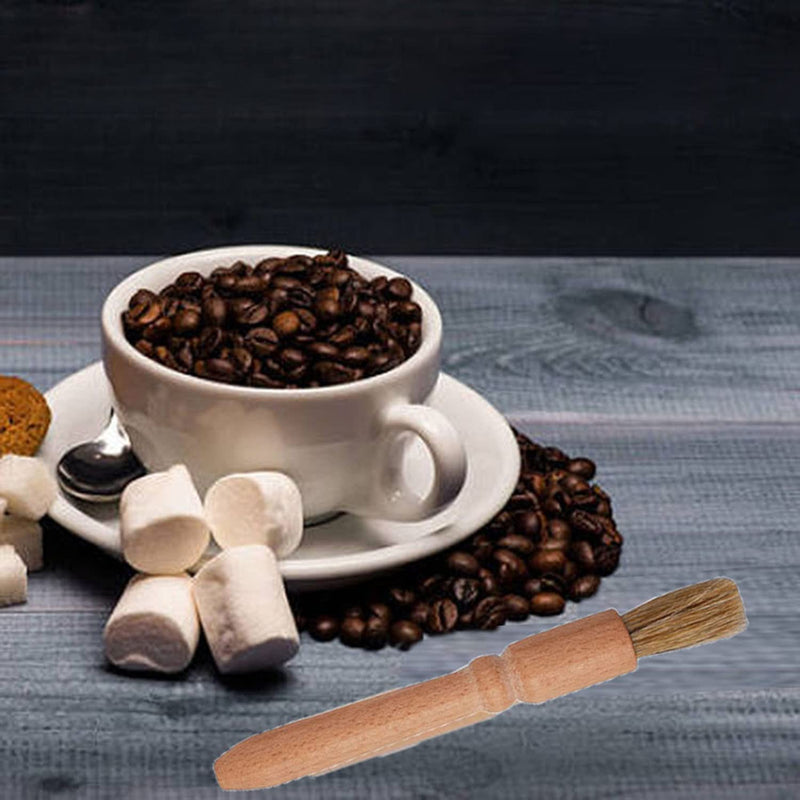 Coffee Brush Set, 13 Pieces Natural Wood & Nylon, Includes Wooden, Plastic, Straw, & Gap Brushes for Espresso Machine Cleaning A