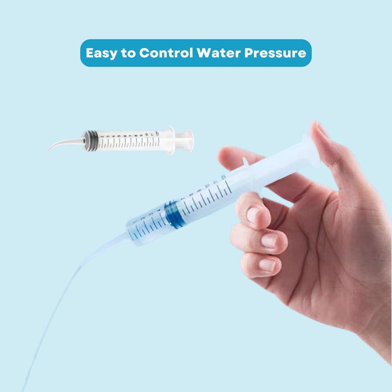 5PCS 12ml/cc Dental Irrigation Syringe - Curved Tip for Tonsil Stones, Lab Use and Feeding Small Pets
