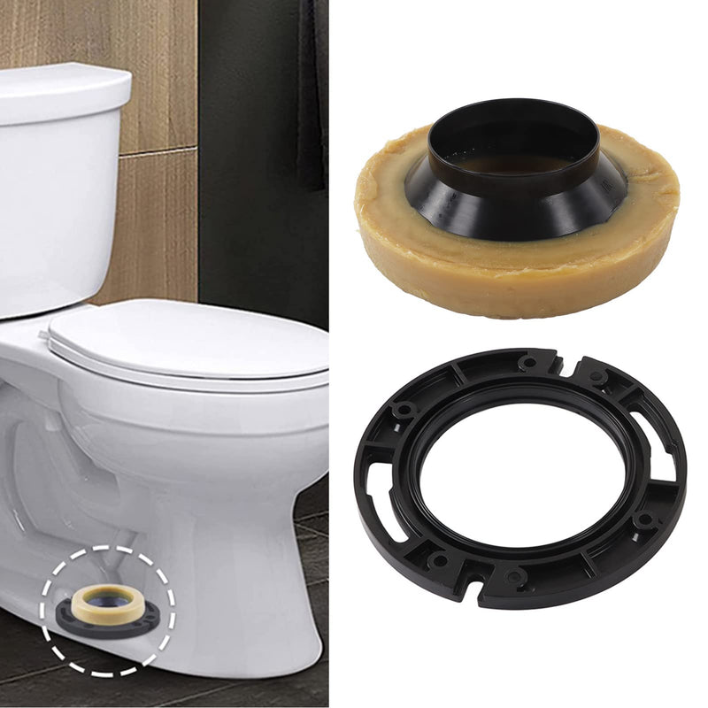 Toilet Wax Ring, Wax Ring for Toilet Base Seal Ring Replacement Kit with Closet Bolts Toilet Flange Repair Kit Thick Flange and Retainer Washers for Toilet Gas Odor Drain Pipe Watertight Sealing