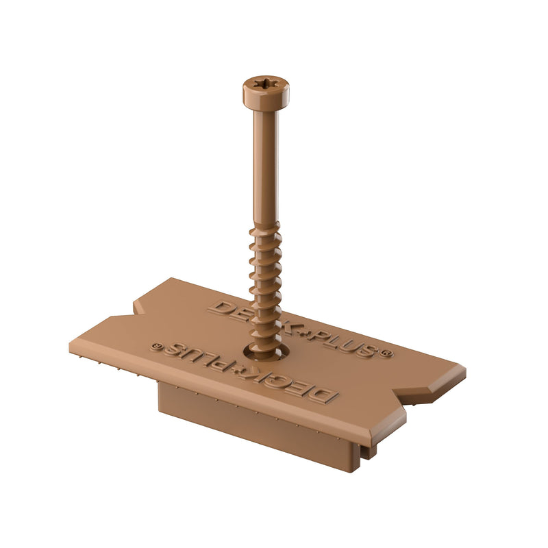 Deck Plus Eclipse Hidden Deck Fasteners, Deck Screws, Wood Screws, Stainless Steel, Brown, 90 Pack #7 x 1-5/8" Brown Hidden Fastener
