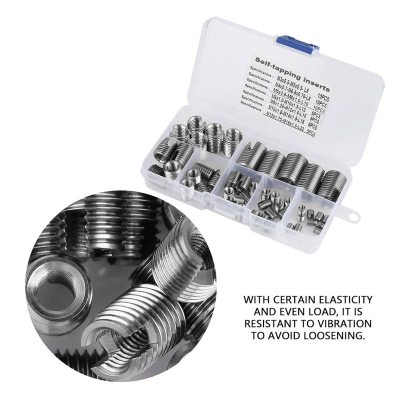 50Pcs Stainless Steel Inner Thread Self Tapping Thread Inserts Set, Thread Reinforce Repair Tool with Storage Case, M3/M4/M5/M6/M8/M10/ - NewNest Australia