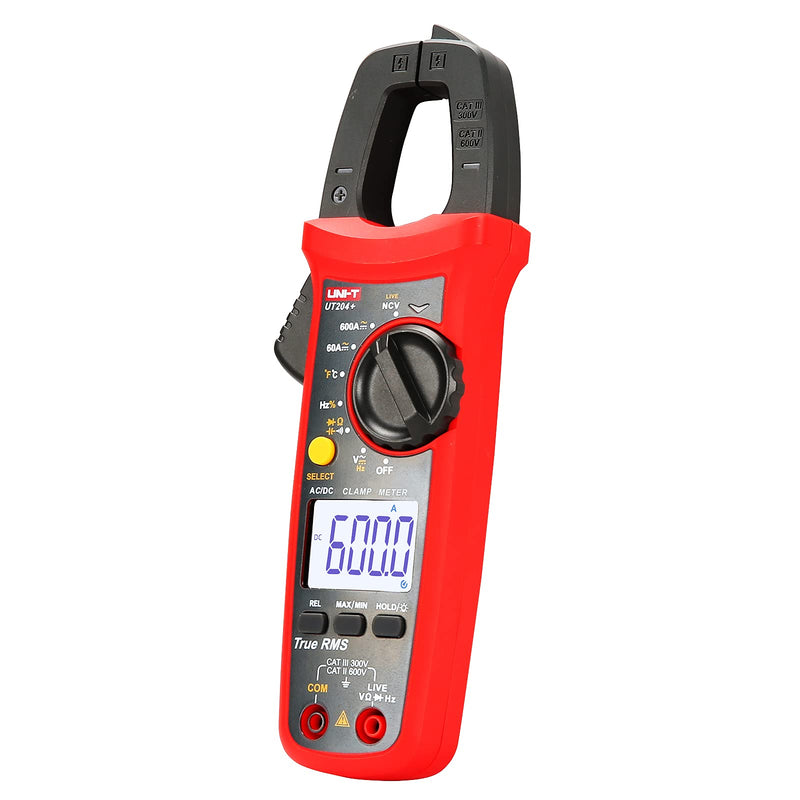 UNI-T UT204+ Digital Clamp Meter Temperature AC DC Current Voltage Resistance Tester multimeter UT204+