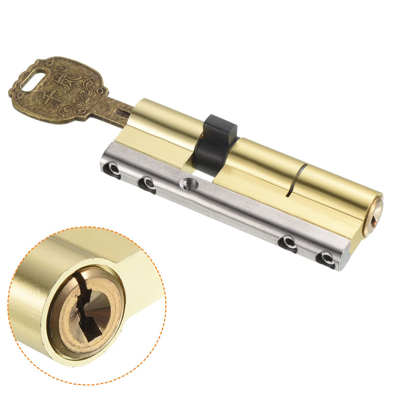 PATIKIL 32.5/57.5 (90mm Overall) European Double Lock Cylinder, Door Cylinder Lock with 2 Renovation Keys / 6 Owner Keys 32.5mm/57.5 mm