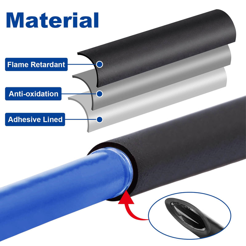 1/4" Heat Shrink Tubing, 65FT Marine Grade 3:1 Shrink Ratio Shrink tubing, Adhesive Lined Heat Shrink Tube, 1/4 Waterproof Shrink Tube for Wires Home Automotive-Black 1/4"(6.4mm) 65Ft(20m)