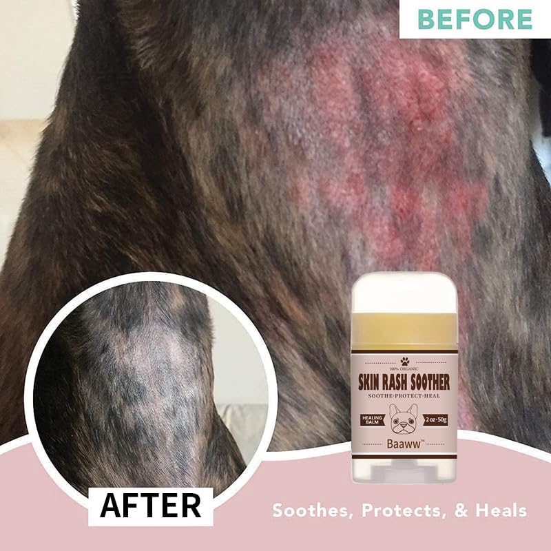 Dog Skin Rash Soother, Stick 2OZ, Allergy and Itch Relief for Dogs, Skin Moisturizer, Organic & All-Natural, Dog Moisturizer for Dry Skin, Dog Lotion, Ultimate Healing Balm, Dog Rash Cream 59 ML 2.0 - PawsPlanet Australia