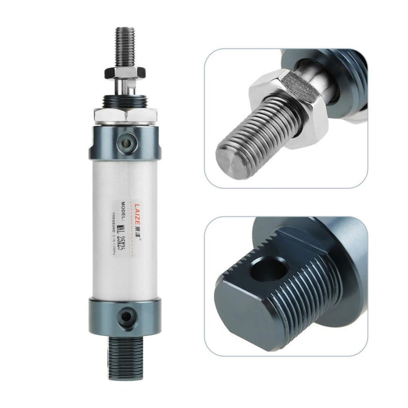 Hilitand Mini Pneumatic Air Cylinder 25mm Bore 25mm Stroke Single Rod Double Acting Cylinder