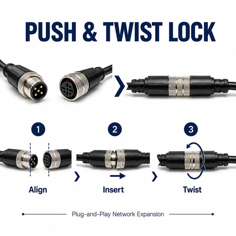 Metal Shield NMEA 2000 Marine Network Cable – Heavy Duty IP67 Waterproof N2K Backbone, Drop or Extension Cable Compatible with Garmin, Lowrance, Simrad, B&G & Navico Networks (3.3ft（1m）) 3.3ft（1m）