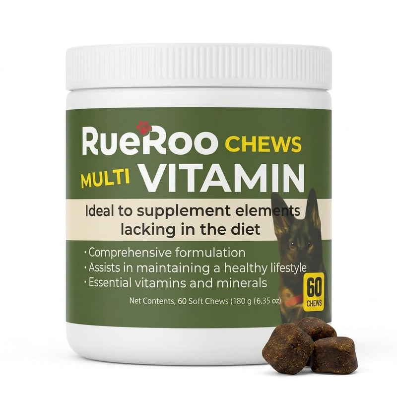All-in-1 Multivitamin Chews for Dogs – Glucosamine, MSM, Salmon Oil, Turmeric, Mushrooms & Probiotics – Joint, Skin, Immune, Digestive & Energy Support – Puppies to Seniors – 60 Soft Chews