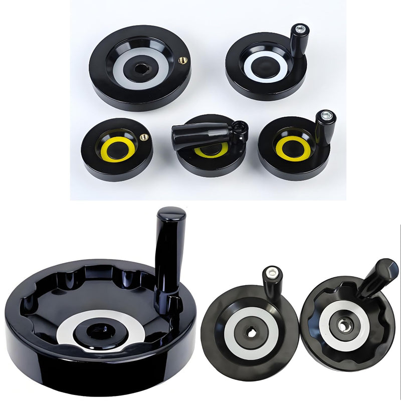 Revolving Handle Lathe Hand Handle Trailer Jack Handle M10 Threaded Handle Crank Hand Wheel with Nuts 1pcs