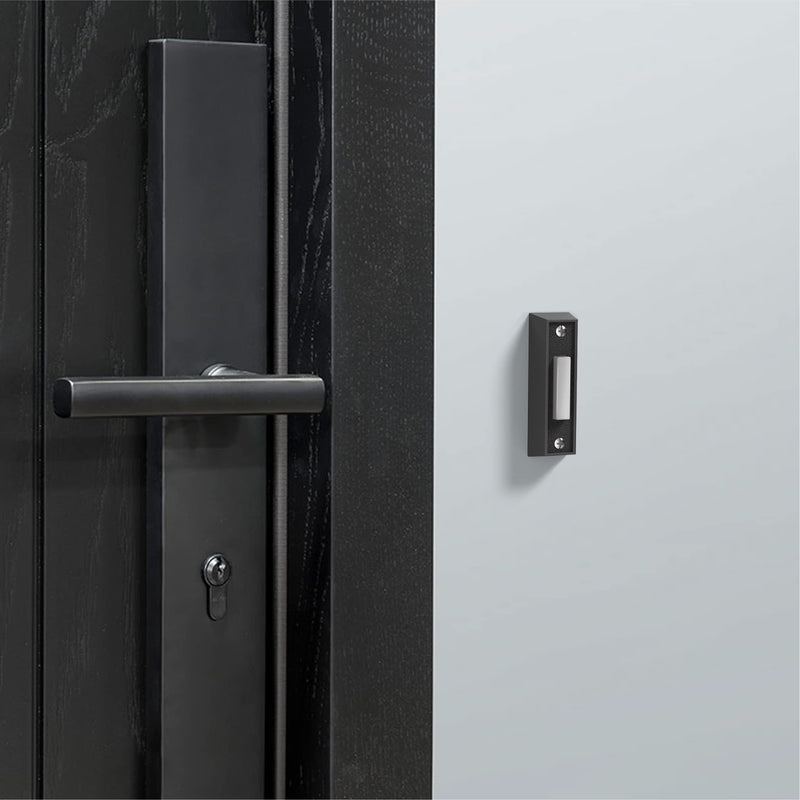 Newhouse Hardware LED Lighted Sturdy Plastic Door Chime Push Button BT4BL Black | Classic Rectangular Lighted Door Bell Button | Replacement Wired Doorbell Button for Most Door Bell Chimes