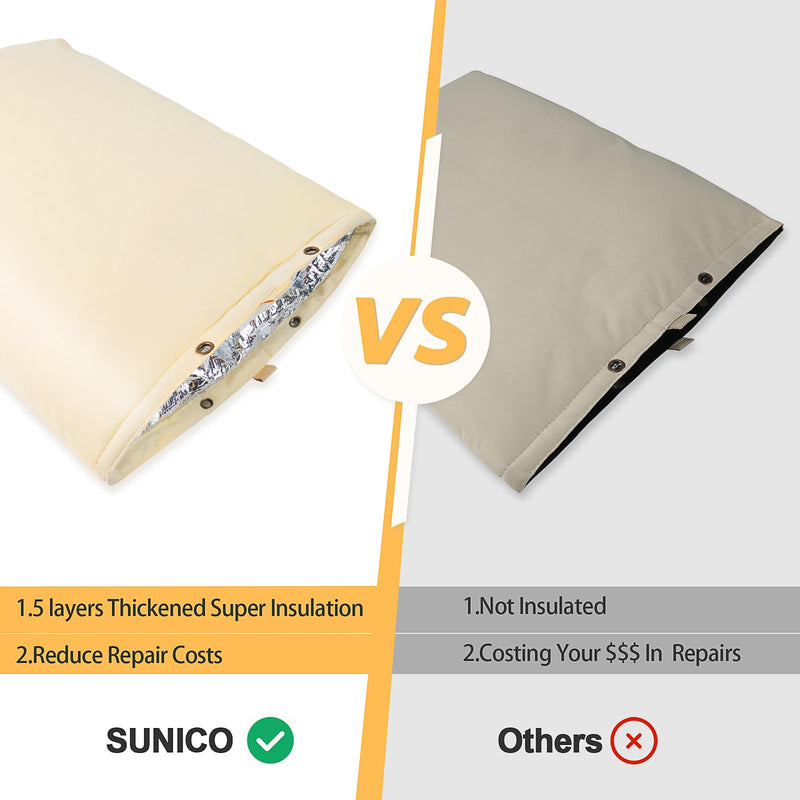 Backflow Preventer Insulation Cover (5°F) - Backflow Insulation Cover - Backflow Valve Cover Insulated - Sprinkler Valve Cover - Insulated Well Pump Cover for Outside, 16" W x 20" H, Beige 16"W x 20"H