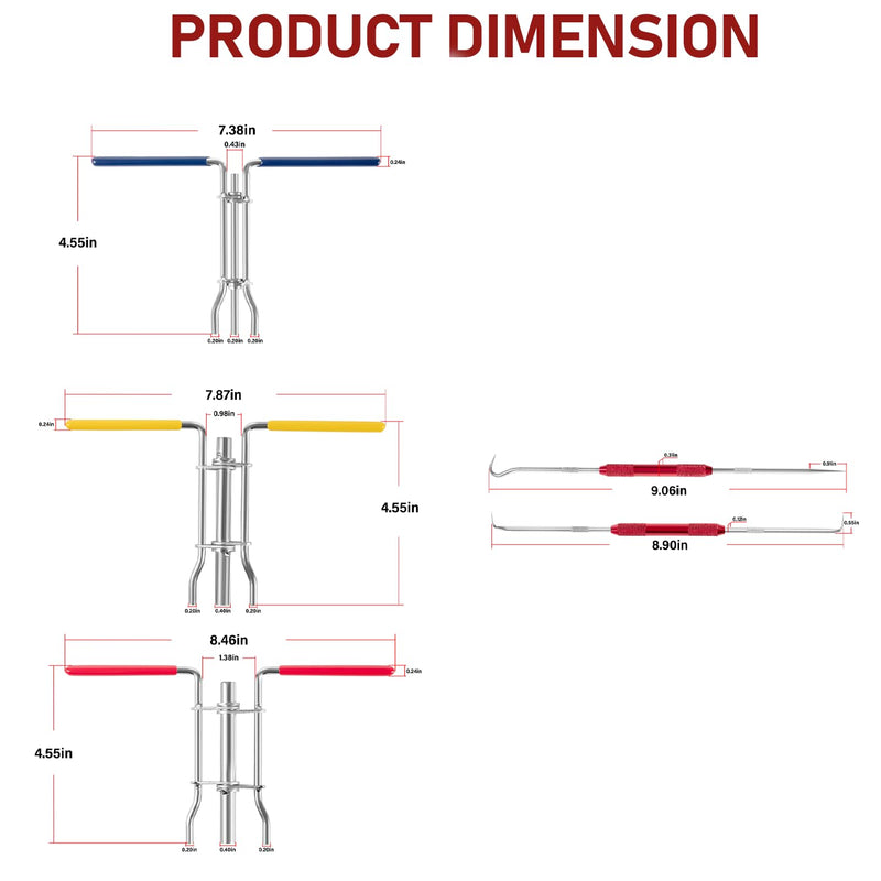 Hydraulic Cylinder Seal Kit-Rod Seal Install Tool-Hydraulic U-Cup Twistor Installation Tool Seal Twistor Install Tool Set with 2 Side Pick & Hook Multi Tool 5PCS