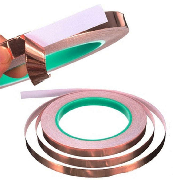 Oubaka 4 Pack Copper Foil Tape,Copper Tape Double-Sided Conductive with Adhesive for EMI Shielding,Paper Circuits, Electrical Repairs, Grounding(1/4inch)