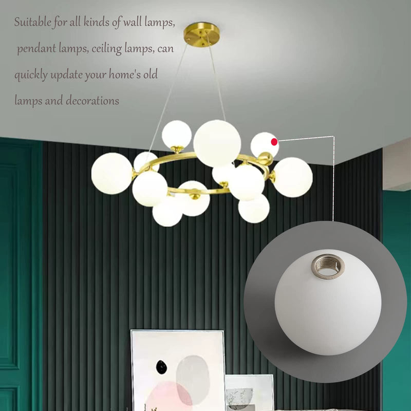 Lighting Replacement Glass Lampshade 4 Inch Milky White Glass Dome Cover Round Globe 0.8 Inch Fitter for G9 Bulb Replacement (milk white)