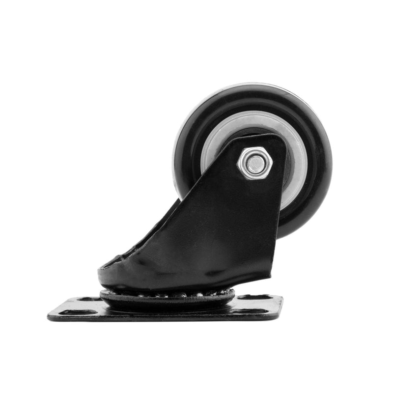 4 PCS 1.5 inch Heavy Duty Caster Wheels Polyurethane PU Rubber Swivel Casters with Top Plate & Strong Bearing Total 400lb Quite Mute Non-Marking Locking Stem Casters Black (1.5'') 1.5''