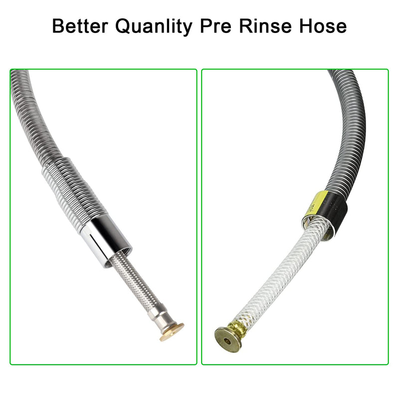 TBER Pre rinse Faucet Sprayer Hose Replacement Kit for Commercial Kitchen Sink Faucet, 30 Inch Flexible Stainless Steel Commercial Dish Spray Hose Parts