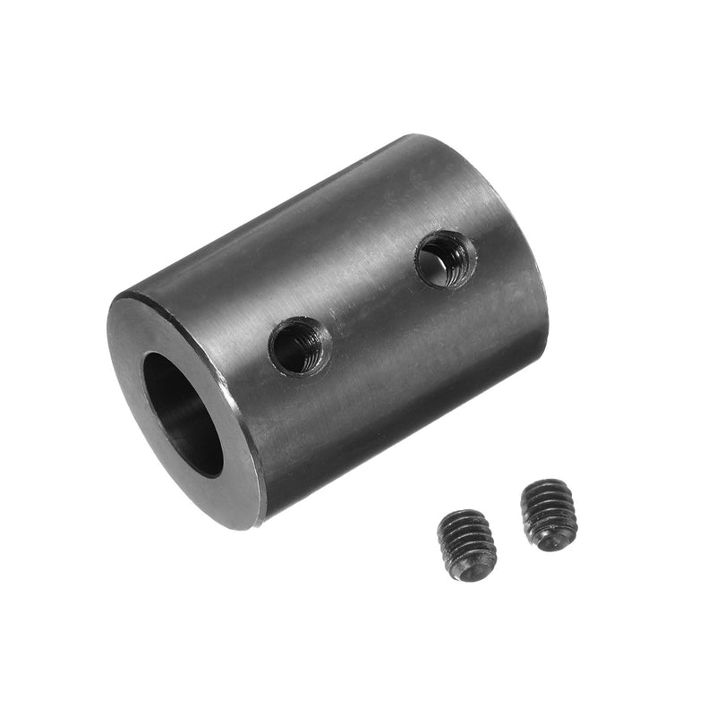 uxcell Shaft Coupling 3/4" Bore, 1-1/2" OD, 2" Length, Black Oxide Plated Steel Rigid Coupling, Motor Wheel Coupler, (2 Set Screws)