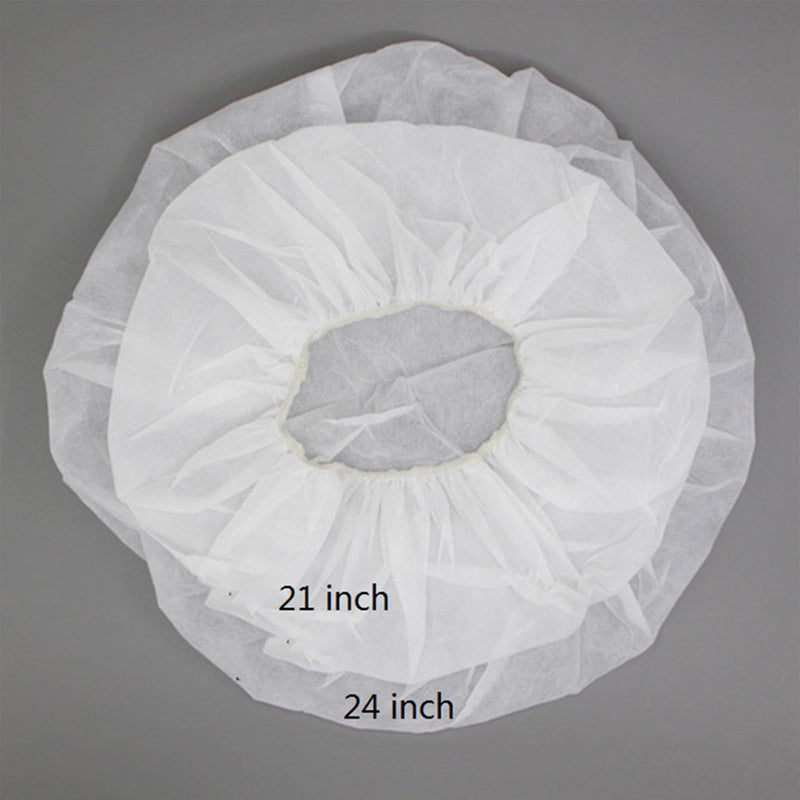Hair Nets Disposable Bouffant Caps for Food Service Beauty Home Cleaning Extra Large White and Black 24 Inch_100 PCS