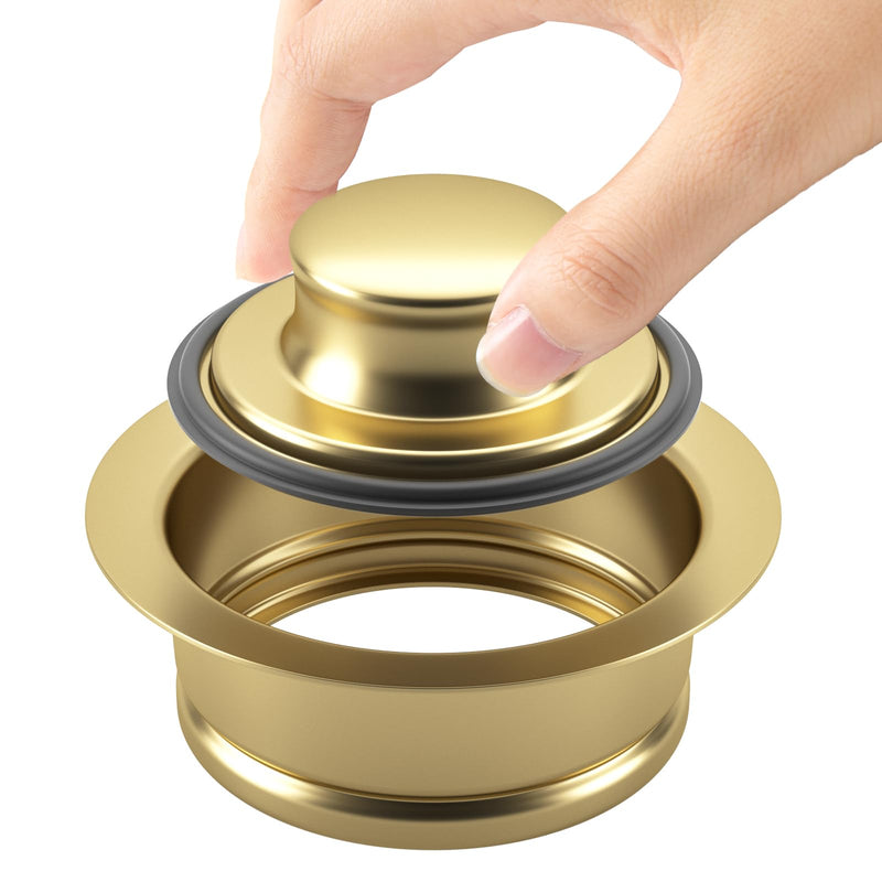 Kitchen Sink Garbage Disposal Flange and Sink Stopper,fit Stainless Steel 3-1/2 inch Standard Sink Drain Opening Kitchen Sink Replacement Accessories (Gold Bright) Gold Bright
