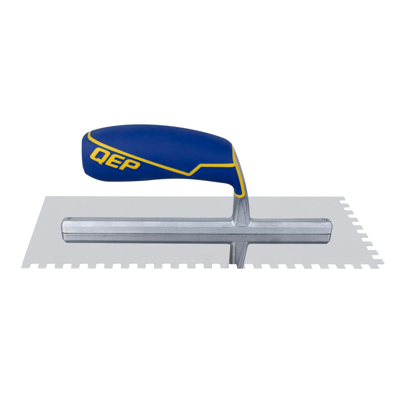 QEP Comfort Grip Stainless Steel Trowel Square Notch 1/4" x 1/4" x 1/4"