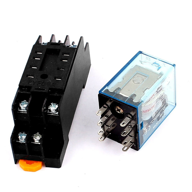 uxcell MY2N-J 110VAC Coil DPDT Electromagnetic Power Relay with Socket Base, 8 Pin