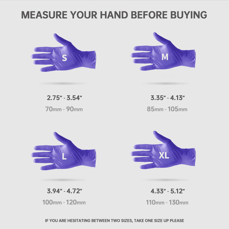 Medical Nitrile Exam Gloves, 4.5 Mil Powder-Free Latex-Free Food-Safe Clean Protective Disposable Glove Purple 100Pcs Medium (Purple)