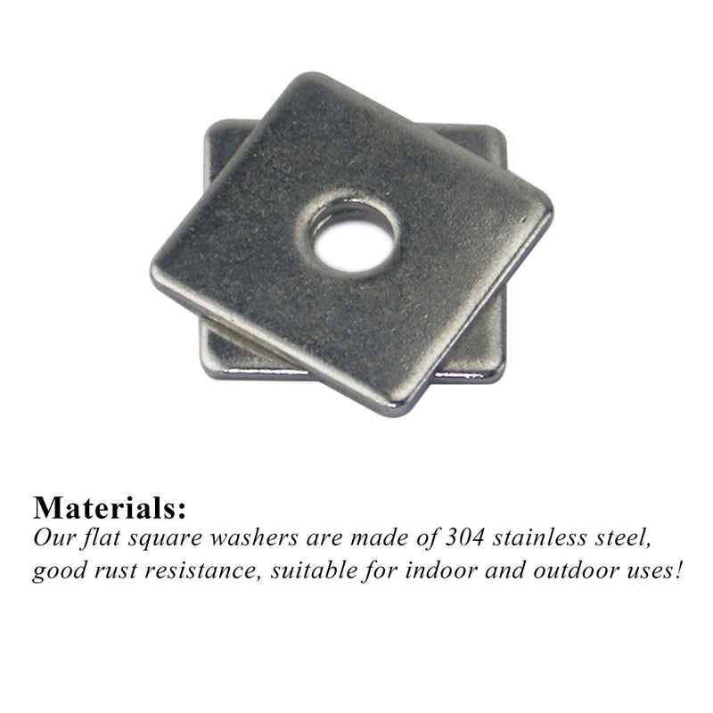 10 PCS Flat Square Plate Washers, M8x30x30x2 mm 304 Stainless Steel Square Flat Bearing Plate Washers Pad Spacer Gasket for Hardware Fastener, Fit for 5/16" Bolt, Thickness 2 mm, Silver, LXLVOUEG M8 X 30 X 30 X 2 mm Stainless Steel-Silver-10 PCS