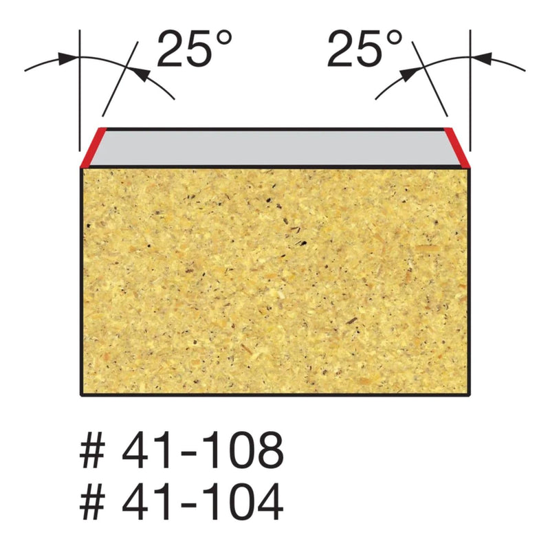 Freud Bevel Trim Bit with Angles from 8° to 45° - Clean Cuts for All Plastic Laminates - 19/32" Diameter, 9/32" Height, 1-7/8" Length - 41-104