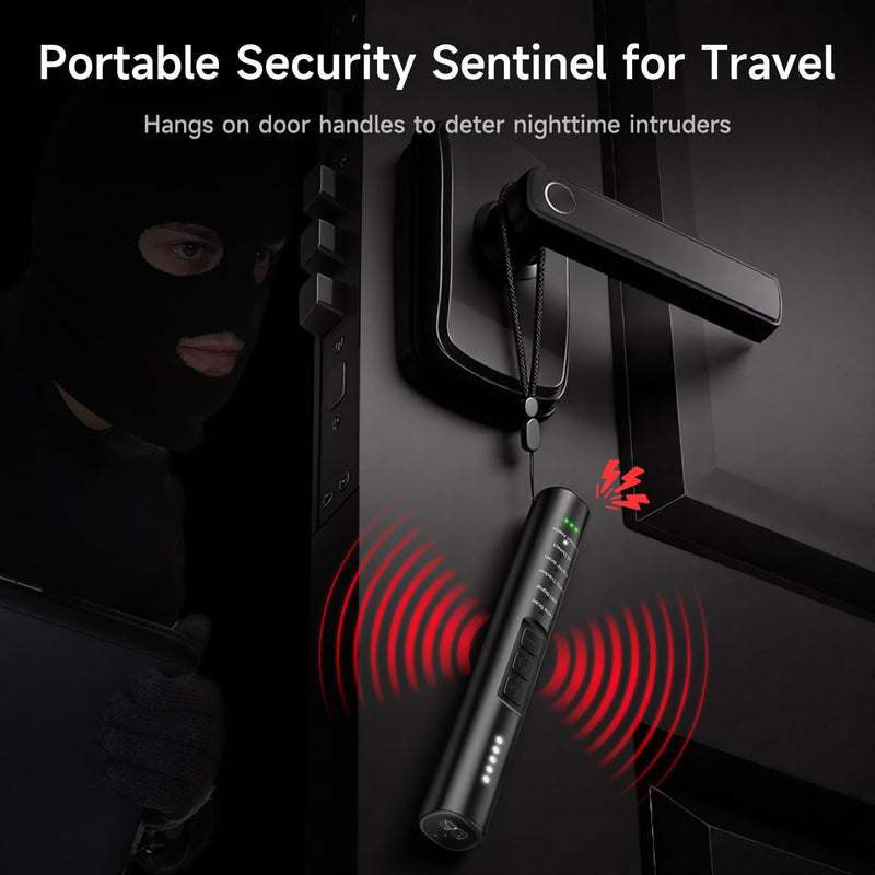 Upgraded Multi-Function Hidden Camera Detector - Precision Detection, GPS Tracker Detector, Anti-Spy RF Detector & Camera Finder for Airbnb, Hotels, Travel, and Fitting Rooms Black