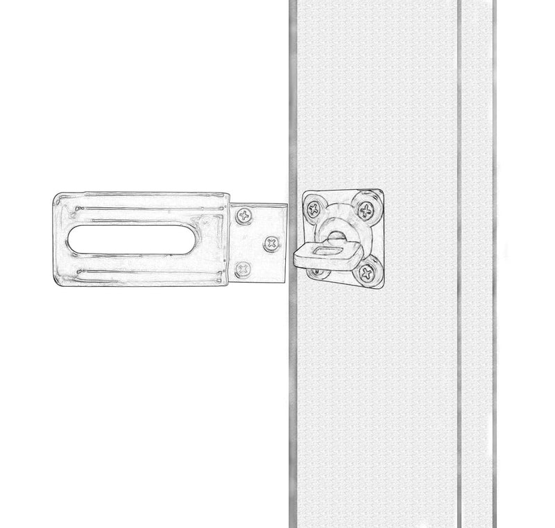 QCAA 90 Degree Angel HASP and Swivel Staple, 4-1/2", Steel, Zinc Plated, 1 Pack, Made in Taiwan Zinc Plated(4-1/2") 1pack