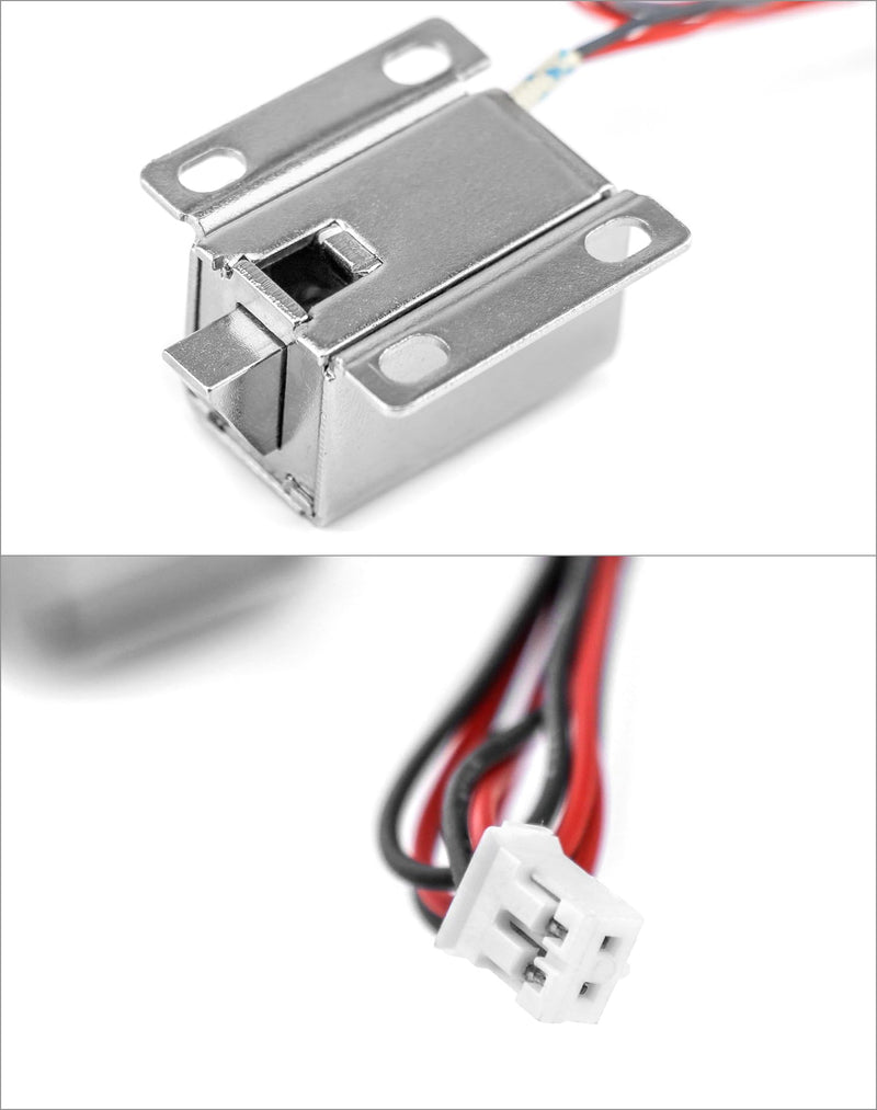 QWORK Electromagnetic Solenoid Lock, 8 Pcs Mini Door Drawer Tongue Down DC 12V Slim Design Assembly for Cabinet Door Drawer Safety Lock