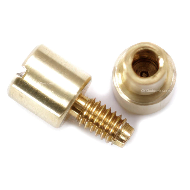 Corby Bolt Fasteners (10 Pack) with Step Drill for DIY Handles & Knife Handle Repair - USA Size (0.312 x 0.218 x 0.96 Inch) - (Brass) - for Full Tang Fixed Blade Knives Corby Bolt (0.312 x 0.218 x 0.96 Inch) (10 Pack)(Brass) + (1)(Step Drill)