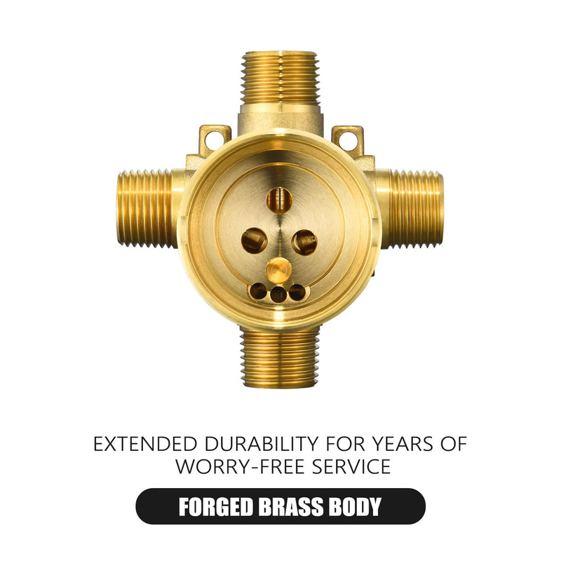 R11000 Diverter Rough-In Valve for D 3-Setting or 6-Setting Shower Diverter Faucet, Compatible with D 3 Way or 6 Way Shower Diverter Trim Kits, Brass Construction