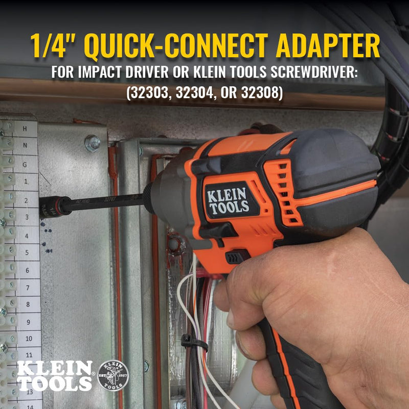 Klein Tools 32767 Impact Driver, SAE 3-in-1 Impact Socket and Bit Holder, Flip Socket with 1/4-Inch and 5/16-Inch Hex Drivers, 5-Inch Length 1 Count (Pack of 1) fastener drive bit