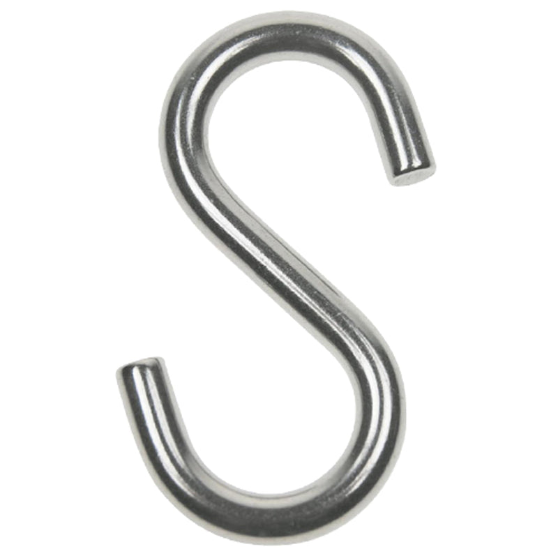 Wideskall® 2" inch Heavy Duty Small Zinc Plated Steel S Shaped Type Utility Hooks Hanging Hooks Chrome (Pack of 40)