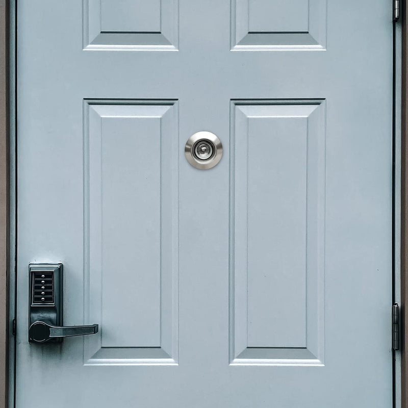 Earl Diamond - Peep Holes for Door, Solid Brass 220-Degree Door Viewer Peephole with Heavy Duty Rotating Privacy Cover for 1-21/32" to 2-1/8" Doors for Home Office Hotel, Satin Nickel Brass-Satin Nickel