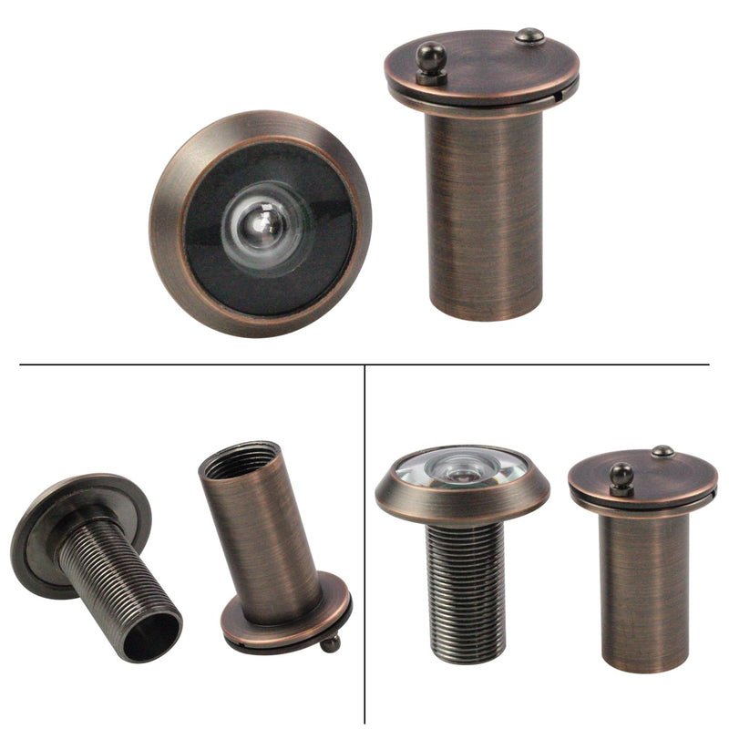 Earl Diamond - Peep Holes for Door, Solid Brass 200-Degree Door Viewer Peephole with Heavy Duty Rotating Privacy Cover for 1-3/8" to 2-1/6" Doors for Home Office Hotel, Oil Rubbed Bronze Brushed Oil Rubbed Bronze