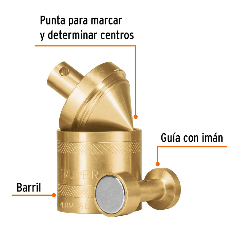 TRUPER PLOM-3L Brass Plumb Bobs w/ Center 12.4 Oz (352 g)