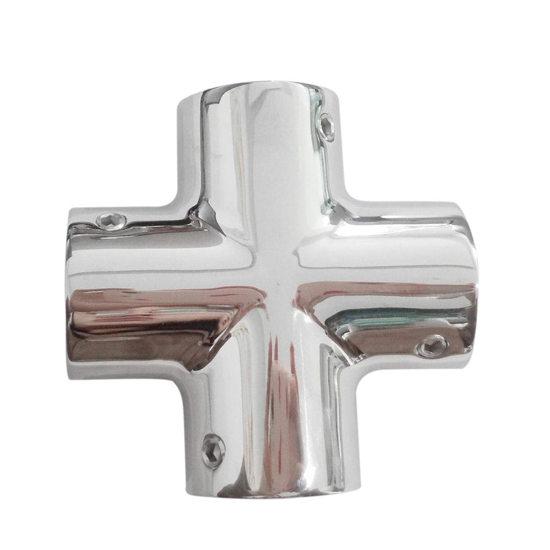 Marine Grade 316 Stainless Steel Heavy Duty Cast Boat 1-1/4in（32MM） Hand Rail Fitting 4 Way Cross Tube Pipe Connector Tee Joint