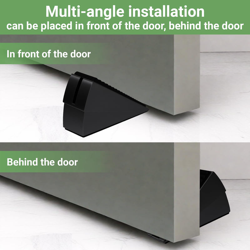 Large Door Stopper - Metal Door Wedge, Tall Door Stopper, Spring Rubber for Extra Strong Grip (Black, 1 Pack) Black