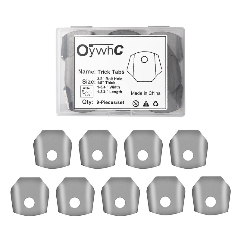 Trick Tabs, Weld Tabs, Universal Weld on Tabs with a 3/8" Hole. 1/8" Thick 1-3/4" wide wing -1-3/4" Length Pack Of 9