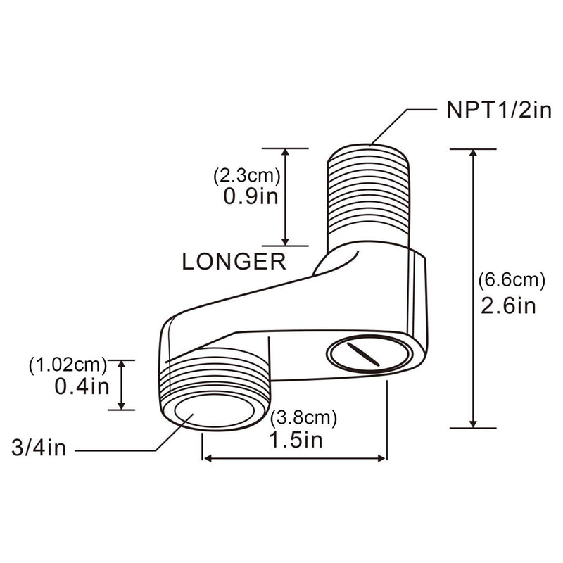 Aolemi 3-3/8 Inch Wall Mount Adapter Claw Foot Bathtub Faucet Adjustable Swing Arms Eccentric Screw Polish Chrome 2 Pack